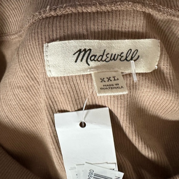 NEW. Women’s Madewell Ribbed Brown Tee Shirt, New with Tags - Picture 4 of 5